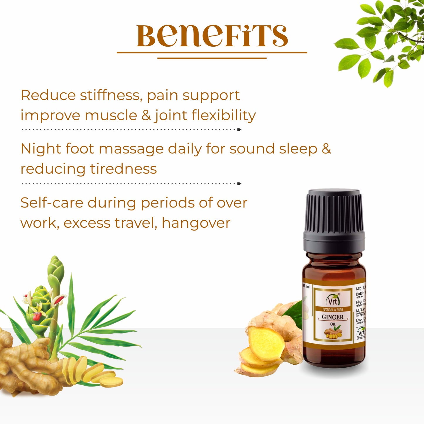 reduce stiffness, pain support, join flexibility, foot massage, 5ml bottle, ayurvedic oil