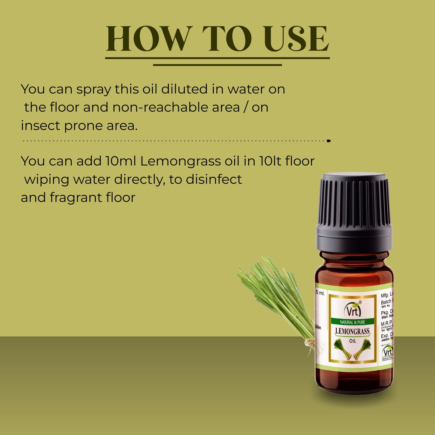 lemongrass essential oil, disinfect and fragrant floor, 15ml bottle